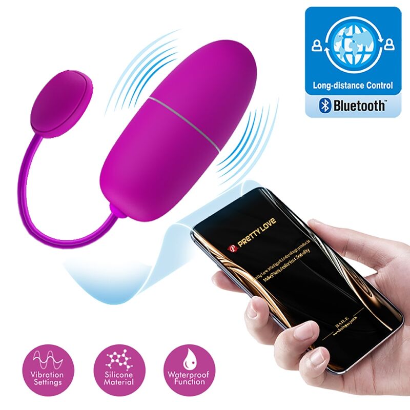 PRETTY LOVE - APP CONTROLLED VIBRATING EGG NYMPH PURPLE
