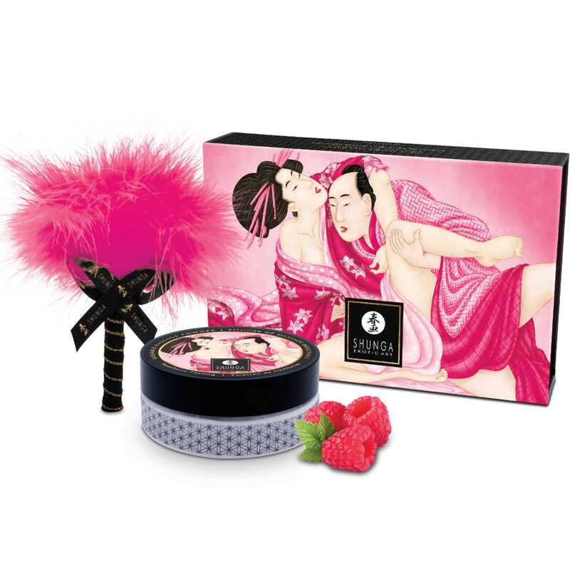 SHUNGA - KIT DE PÓ DE MASSAGEM COMESTÍVEL DE FRAMBOESA