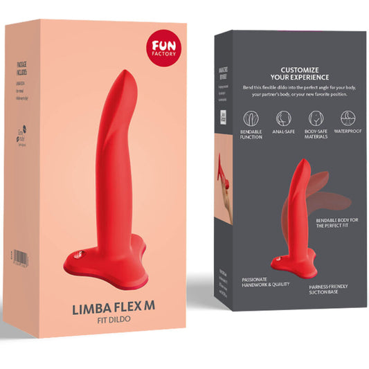 FUN FACTORY - LIMBA RED FLEXIBLE DILDO SIZE M