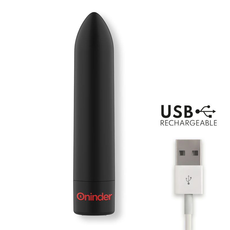 ONINDER - VIBRADOR BERLIN BLACK BULLET 9 MODOS 8,5 X 2 CM - APLICATIVO GRÁTIS