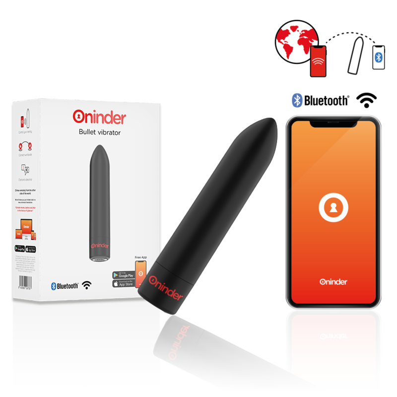 ONINDER - VIBRADOR BERLIN BLACK BULLET 9 MODOS 8,5 X 2 CM - APLICATIVO GRÁTIS