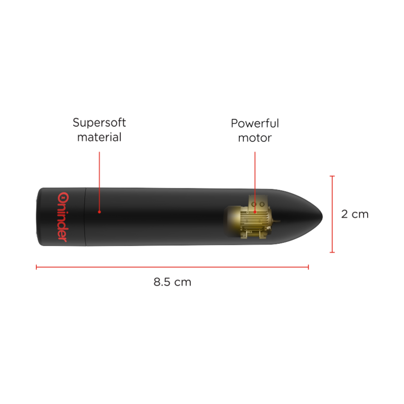ONINDER - VIBRADOR BERLIN BLACK BULLET 9 MODOS 8,5 X 2 CM - APLICATIVO GRÁTIS