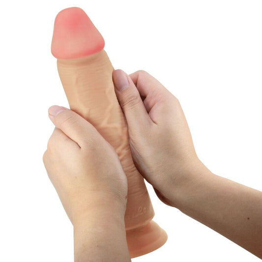 PRETTY LOVE - SÉRIE SKIN DESLIZANTE DILDO REALISTA COM VENTOSA PELE DESLIZANTE CARNE 23,4 CM