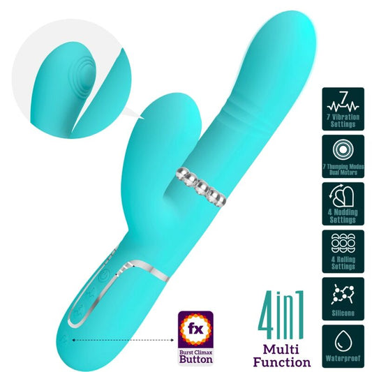 PRETTY LOVE - VIBRADOR MULTIFUNCIONAL PARA PONTO G VERDE ÁGUA