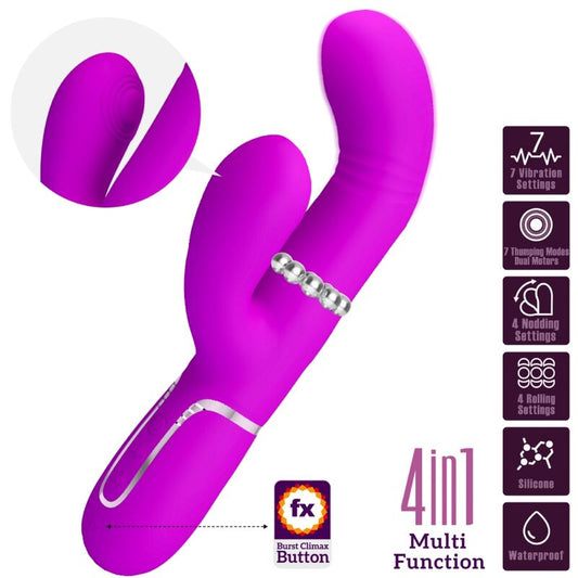 PRETTY LOVE - VIBRADOR MULTIFUNCIONAL PONTO G FÚCSIA