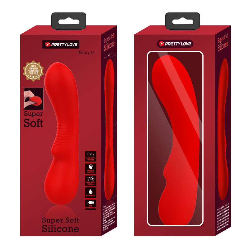 PRETTY LOVE - VIBRADOR RECARREGÁVEL PRESCOTT VERMELHO