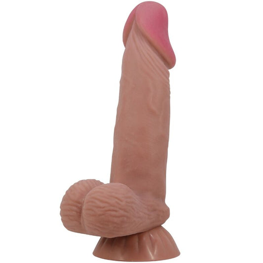 PRETTY LOVE - SÉRIE PELE DESLIZANTE DILDO REALISTA COM VENTOSA DESLIZANTE PELE MARROM 19,4 CM