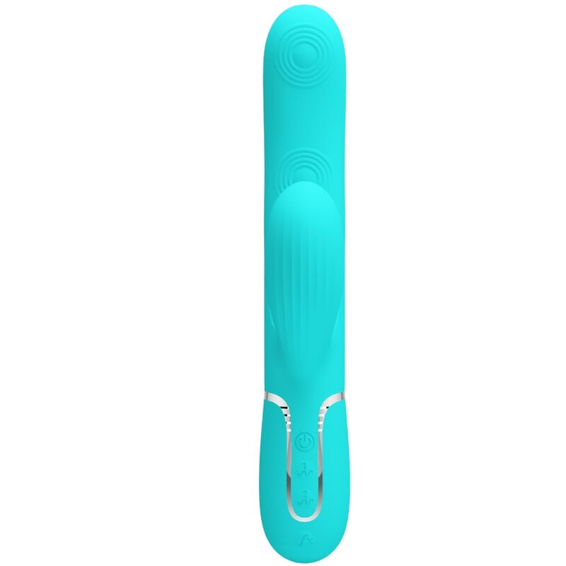 PRETTY LOVE - VIBRADOR MULTIFUNCIONAL 3 EM 1 PARA PONTO G PERLITA VERDE ÁGUA