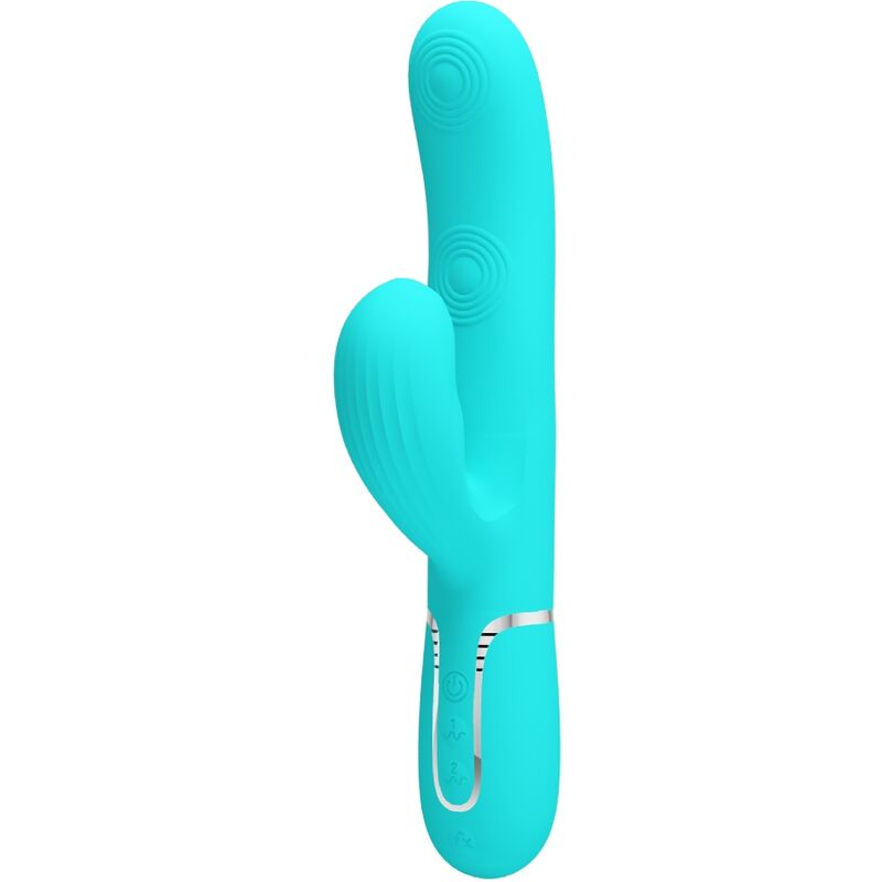 PRETTY LOVE - VIBRADOR MULTIFUNCIONAL 3 EM 1 PARA PONTO G PERLITA VERDE ÁGUA