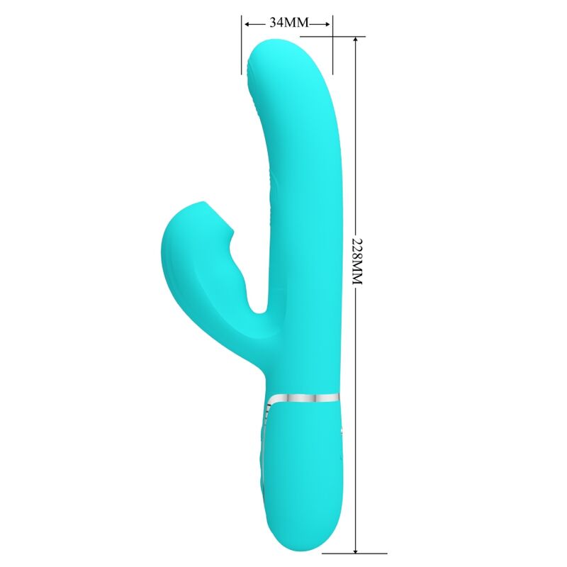 PRETTY LOVE - VIBRADOR MULTIFUNCIONAL 3 EM 1 PARA PONTO G PERLITA VERDE ÁGUA