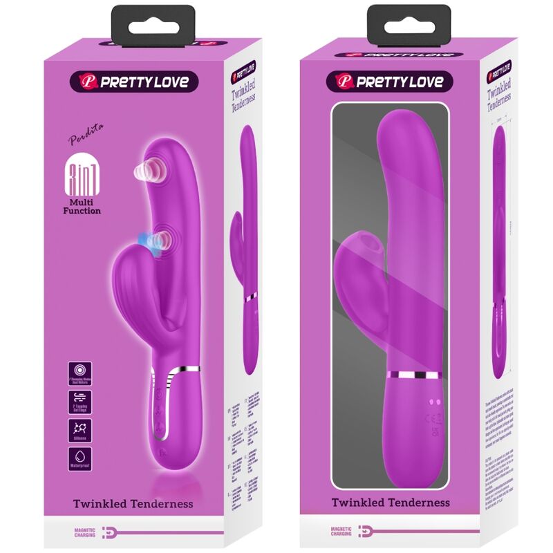 PRETTY LOVE - VIBRADOR MULTIFUNCIONAL 3 EM 1 PARA PONTO G PERLITA VIOLETA
