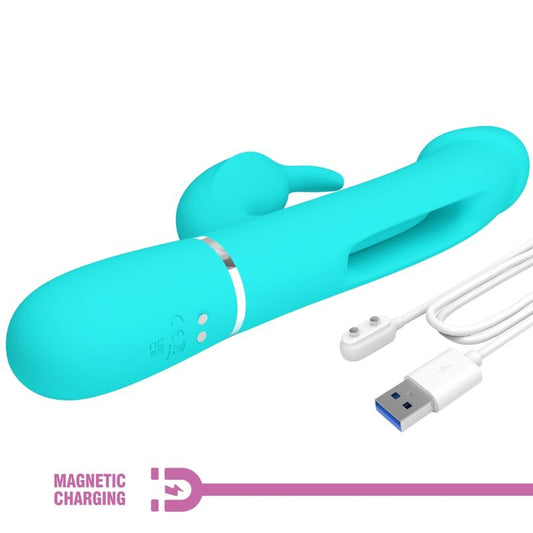 PRETTY LOVE - VIBRADOR DEJON RABBIT 3 EM 1 MULTIFUNCIONAL VERDE ÁGUA