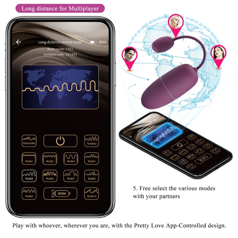 PRETTY LOVE - NYMPH APP-CONTROLLED VIBRATING EGG LILAC