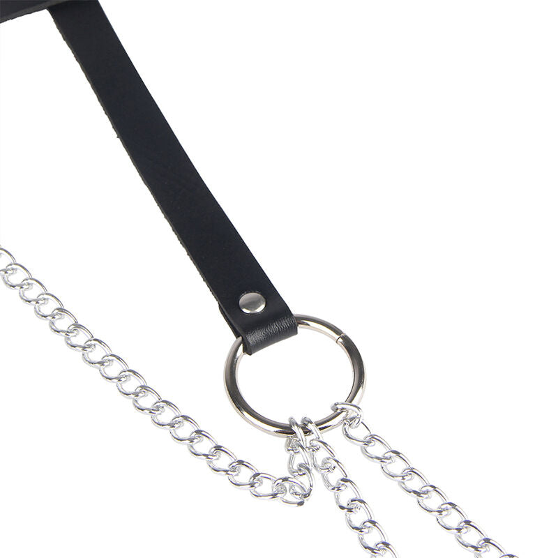 SUBBLIME - CHAIN ​​RING LEATHER BELT BLACK ONE SIZE