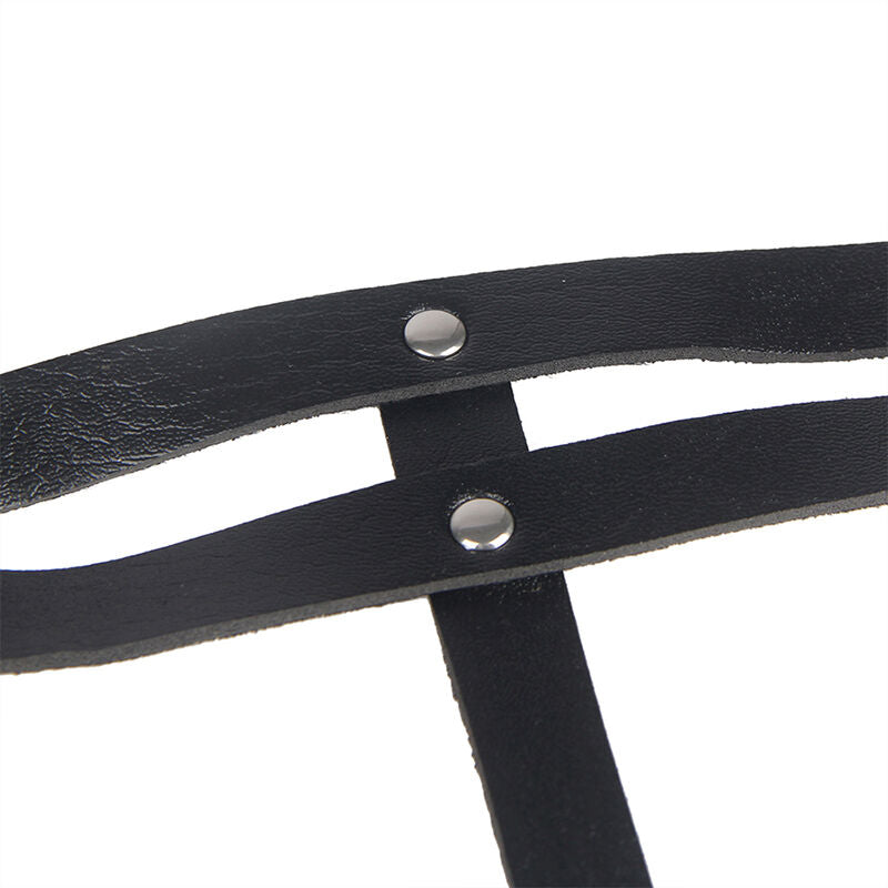 SUBBLIME - CHAIN ​​RING LEATHER BELT BLACK ONE SIZE