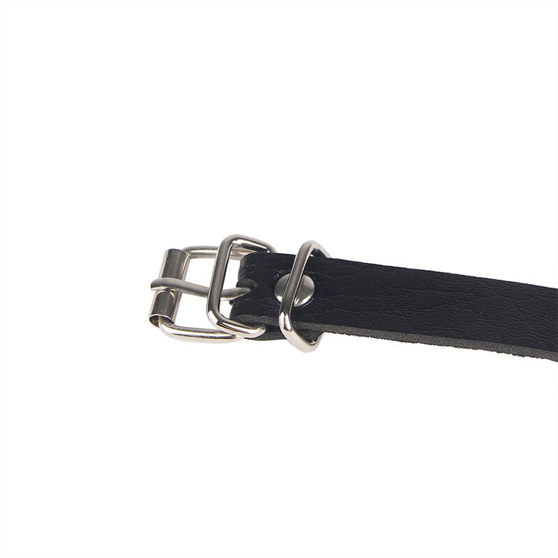 SUBBLIME - CHAIN ​​RING LEATHER BELT BLACK ONE SIZE