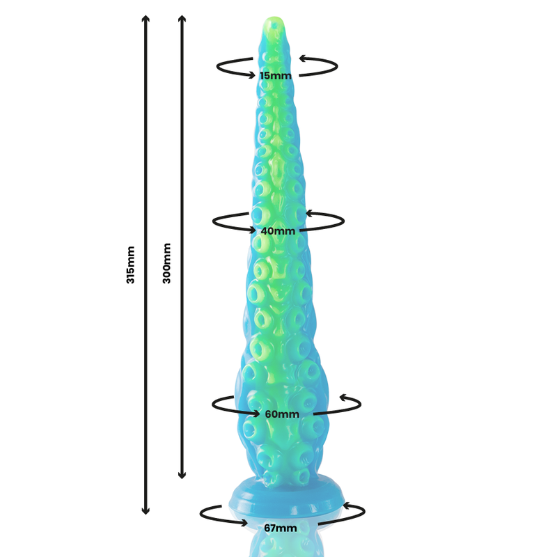 EPIC - SCYLLA LARGE SIZE FLUORESCENT THIN TENTACLE DILDO