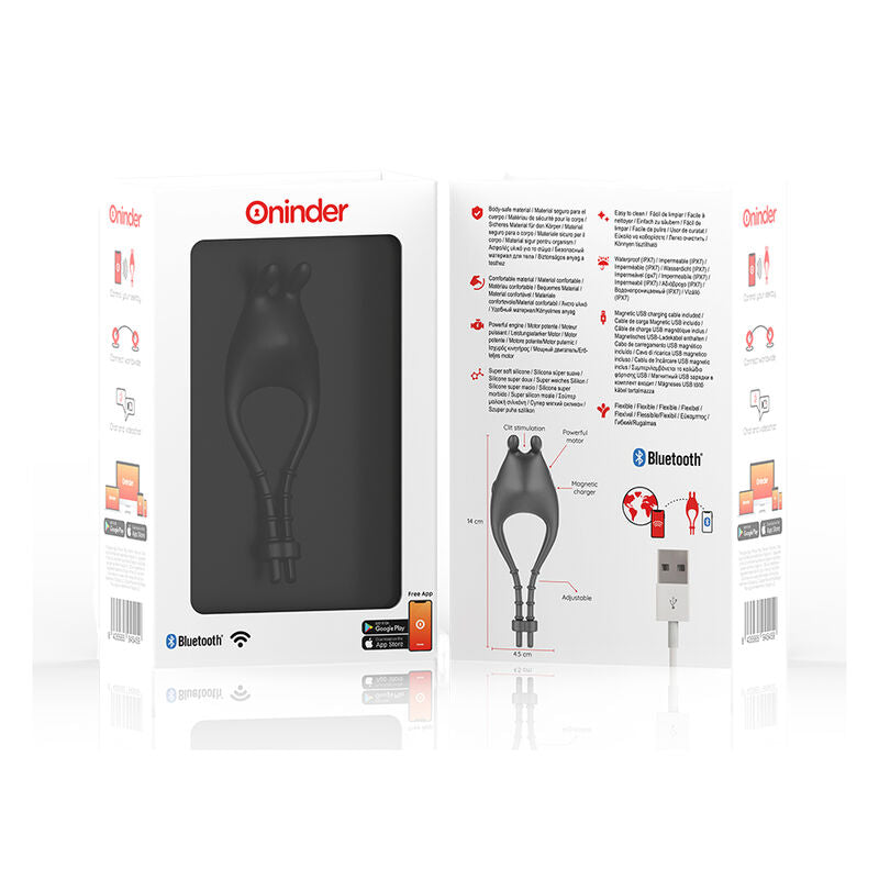ONINDER - PAMPA RECHARGEABLE ADJUSTABLE VIBRATOR RING WITH 10 SPEED CLITORIS STIMULATOR - FREE APP