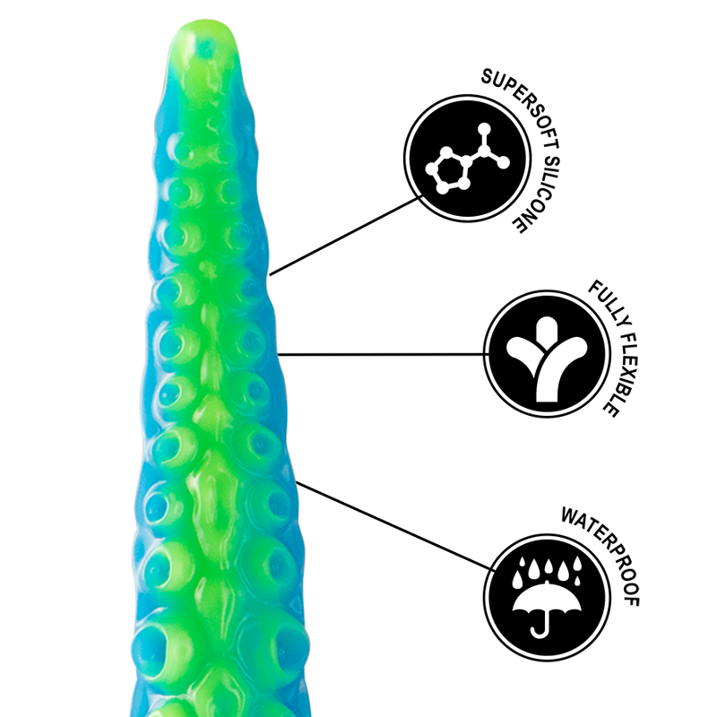 EPIC - SCYLLA LARGE SIZE FLUORESCENT THIN TENTACLE DILDO