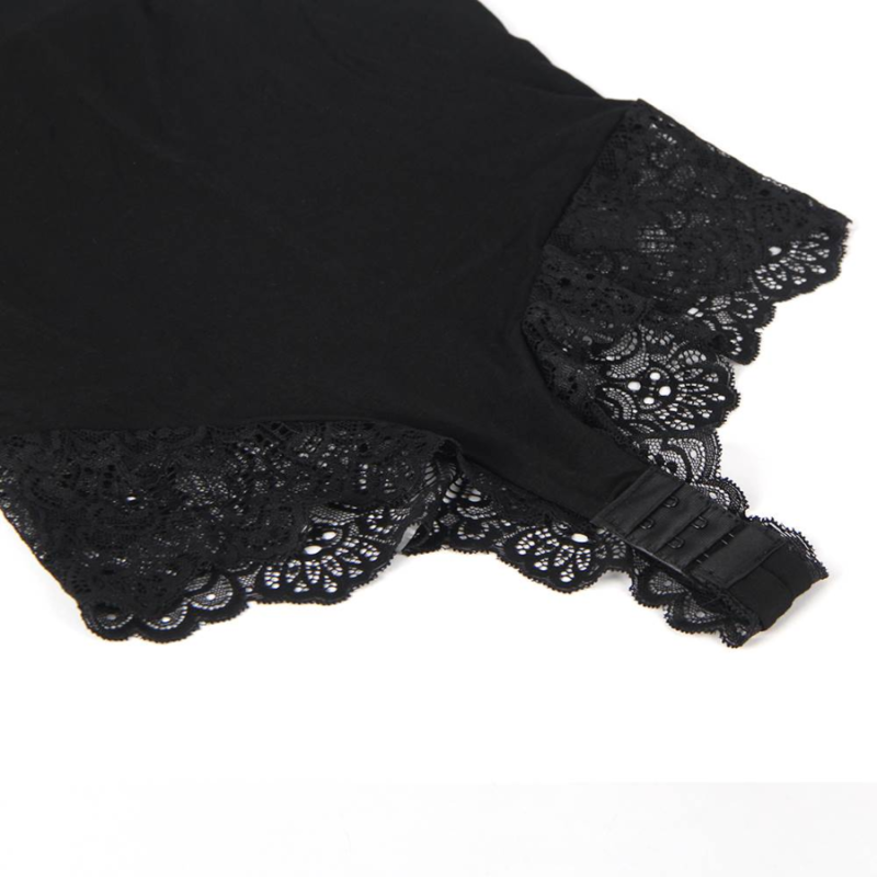 SUBBLIME - TEDDY COM DETALHE DE RENDA FLORAL PRETO L/XL