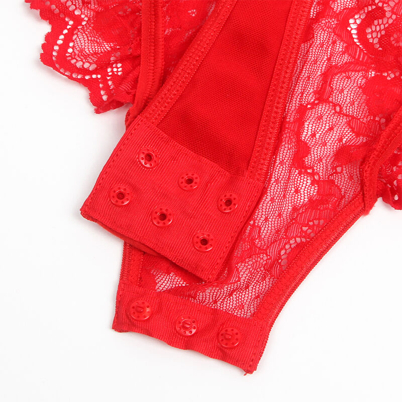 SUBBLIME - TEDDY COM LIGA DETALLE ENCAJE Y TIRAS ROJO S/M