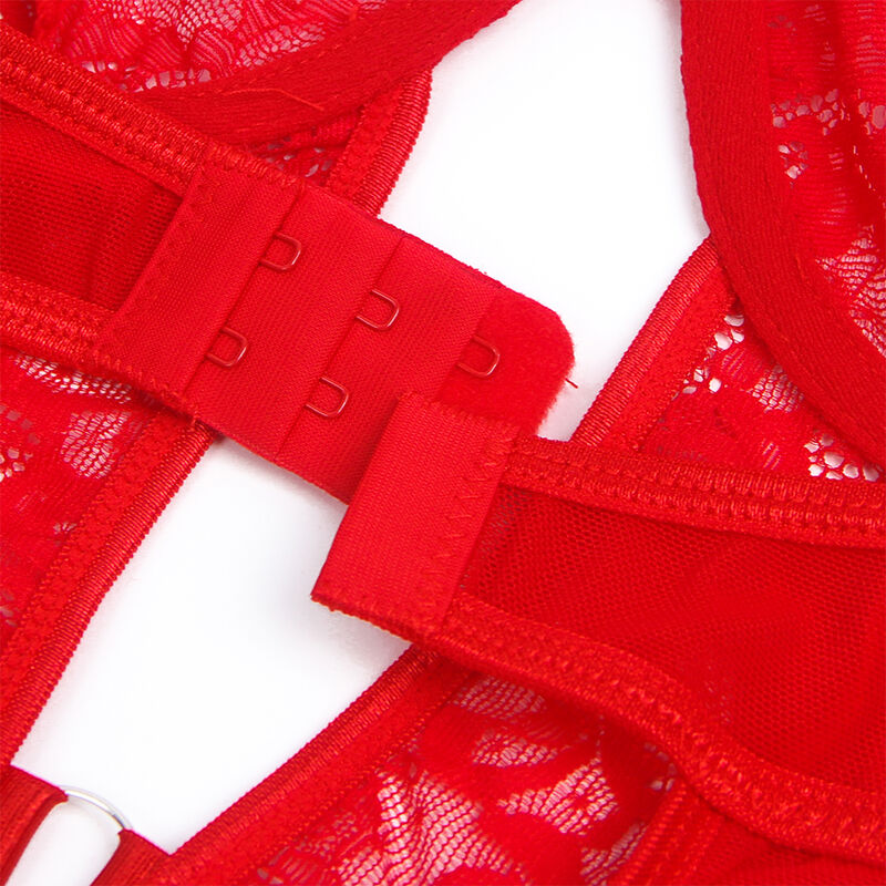 SUBBLIME - TEDDY COM LIGA DETALLE ENCAJE Y TIRAS ROJO S/M