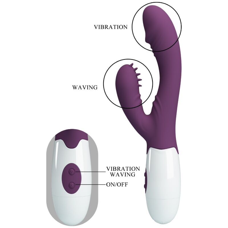 PRETTY LOVE - ANDRE RABBIT VIBRADOR E ESTIMULADOR DE PONTO G ROXO