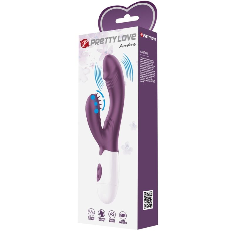 PRETTY LOVE - ANDRE RABBIT VIBRADOR E ESTIMULADOR DE PONTO G ROXO
