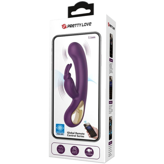 PRETTY LOVE - LIAM RABBIT VIBRADOR E ESTIMULADOR DO PONTO G ROXO
