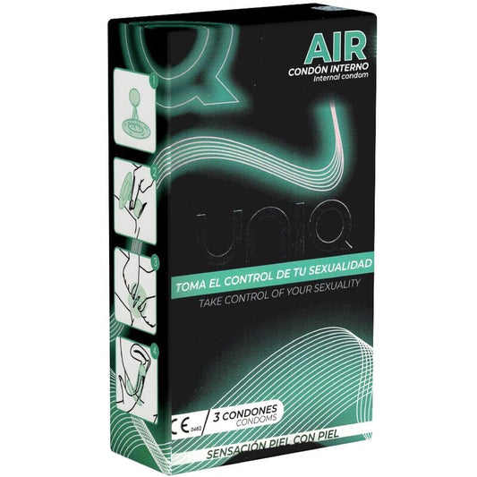 UNIQ - PRESERVATIVO FEMININO AIR SEM LÁTEX 3 UNIDADES