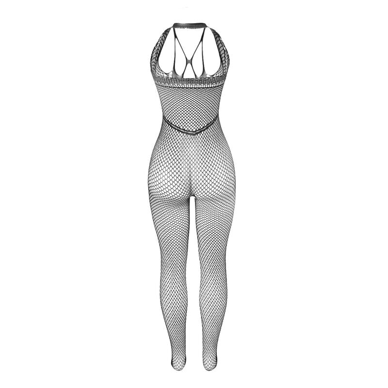 SUBBLIME - 951788 BODYSTOCKING LONGO DE REDE COM ALÇAS NO PEITO E NAS COSTAS PRETO TAMANHO ÚNICO