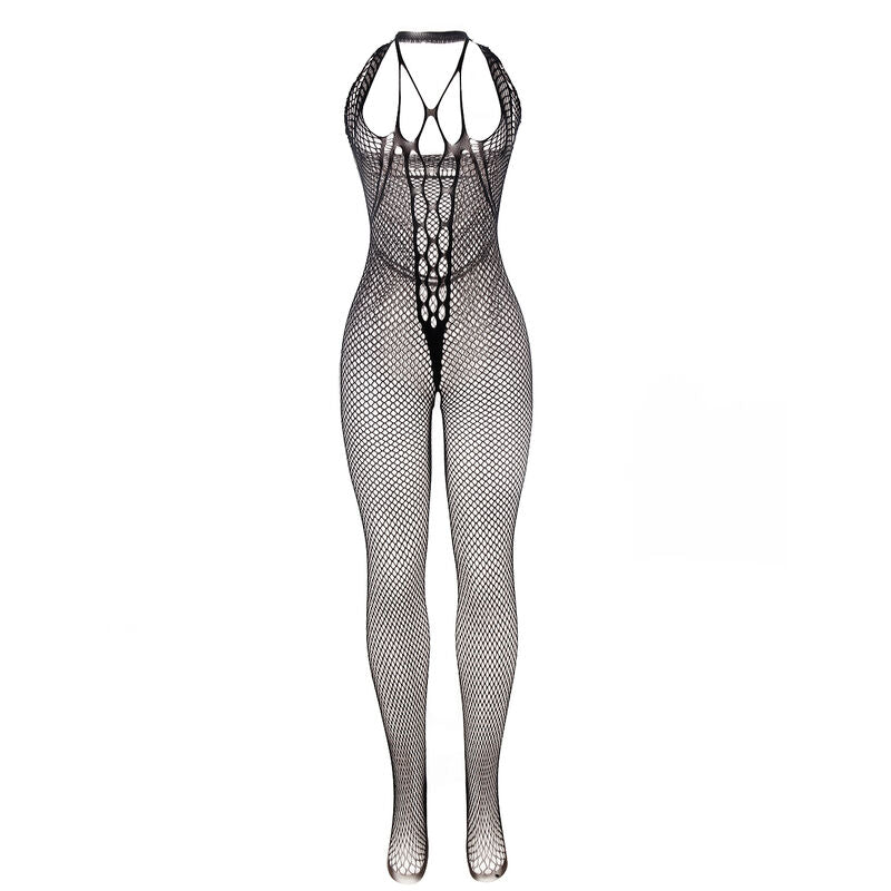 SUBBLIME - 951788 BODYSTOCKING LONGO DE REDE COM ALÇAS NO PEITO E NAS COSTAS PRETO TAMANHO ÚNICO