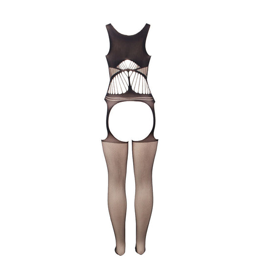 SUBBLIME - 951900 BODYSTOCK DE REDE SEM PÊLO COM COPA E OMBROS ABERTOS PRETO TAMANHO ÚNICO