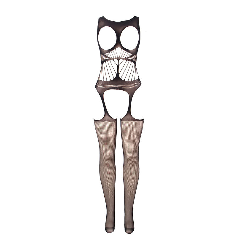 SUBBLIME - 951900 BODYSTOCK DE REDE SEM PÊLO COM COPA E OMBROS ABERTOS PRETO TAMANHO ÚNICO