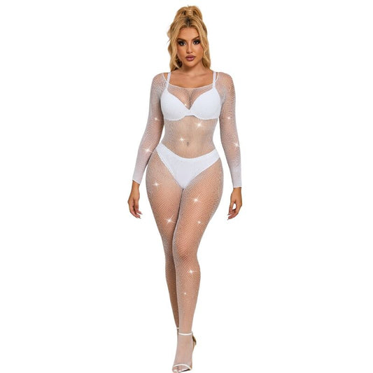SUBBLIME - 952396 Body arrastão com losangos, mangas compridas, branco, tamanho único