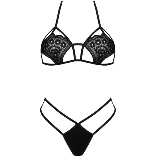 LIVCO CORSETTI FASHION - JIMENA LC 20216 BLACK BRA + THONG ONE SIZE