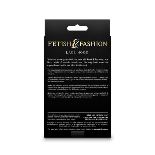 NS NOVELTIES - FETISH &amp; FASHION BLACK LACE HOOD