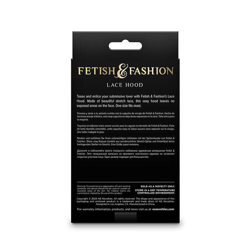 NS NOVELTIES - FETISH &amp; FASHION BLACK LACE HOOD
