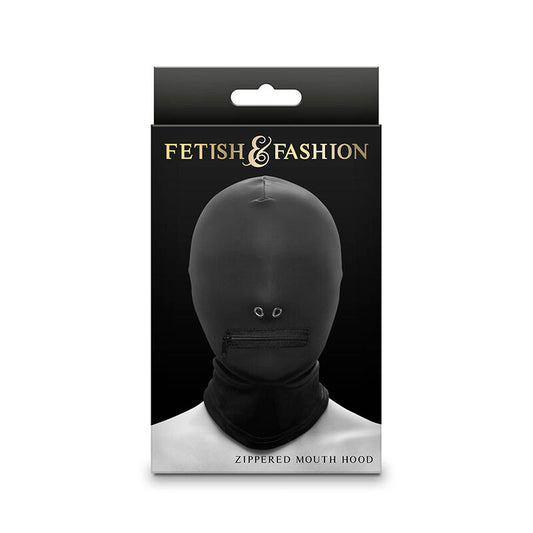 NS NOVELTIES - FETISH &amp; FASHION BLACK NYLON ZIPPERED BALACLAVA