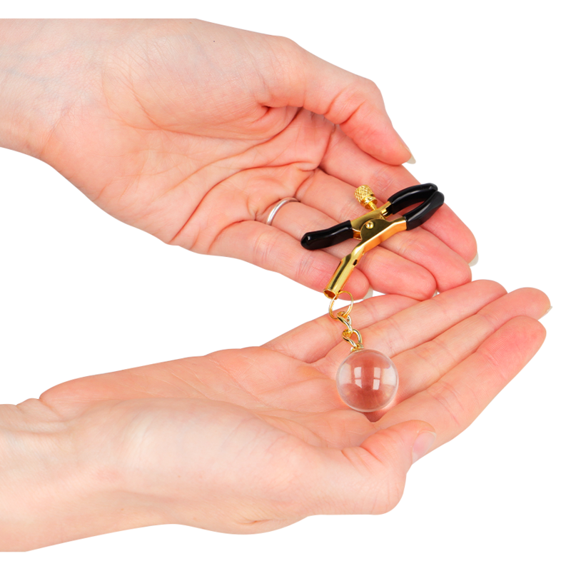 KINK - METON CLAMPS GLASS BEADS GOLD 6 CM