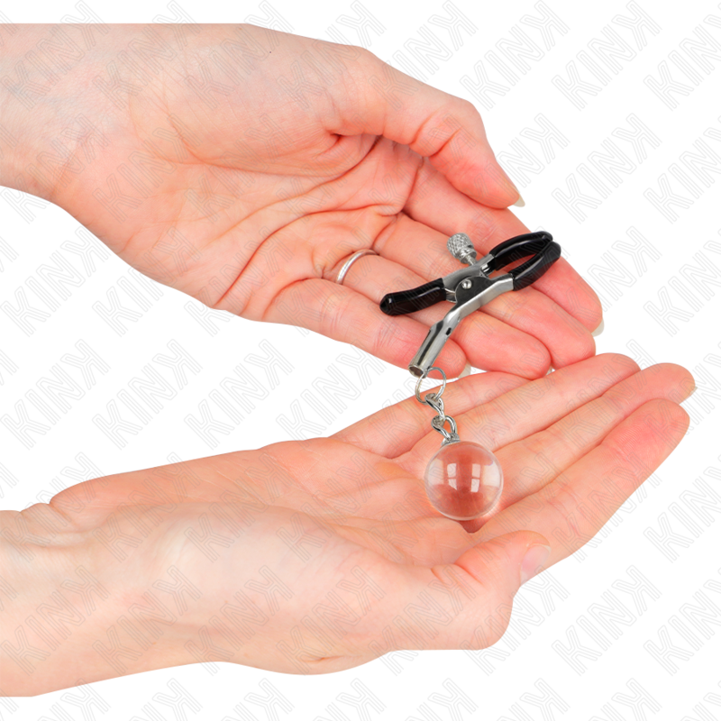 KINK - METON CLAMPS GLASS BALLS SILVER 6 CM