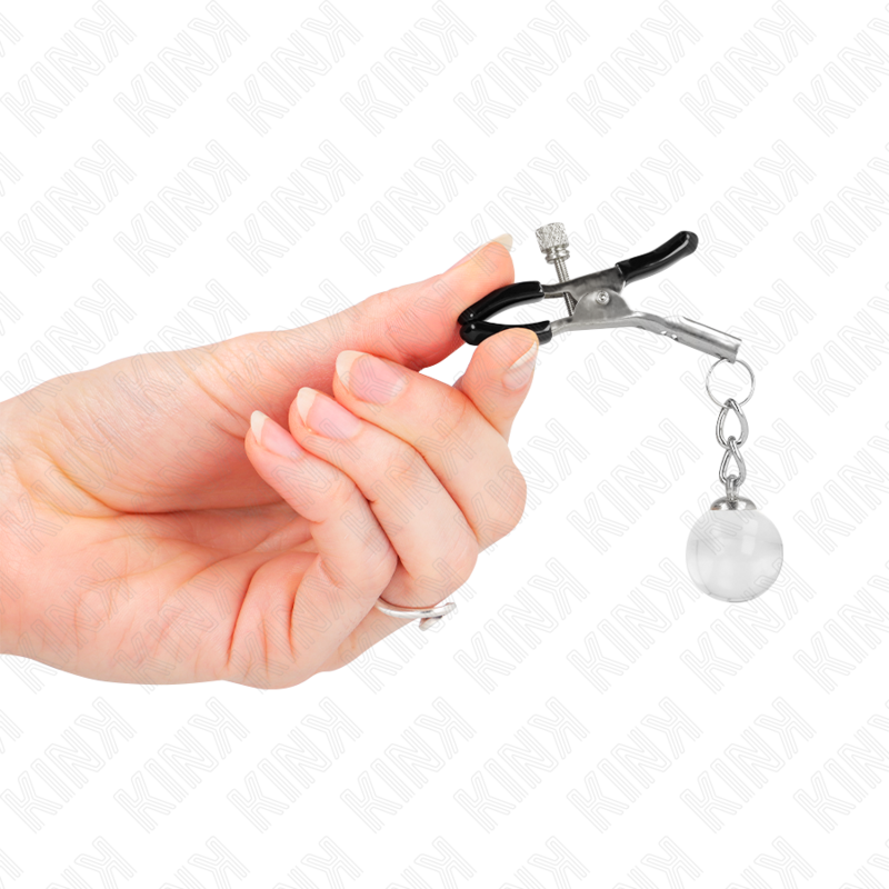 KINK - METON CLAMPS GLASS BALLS SILVER 6 CM
