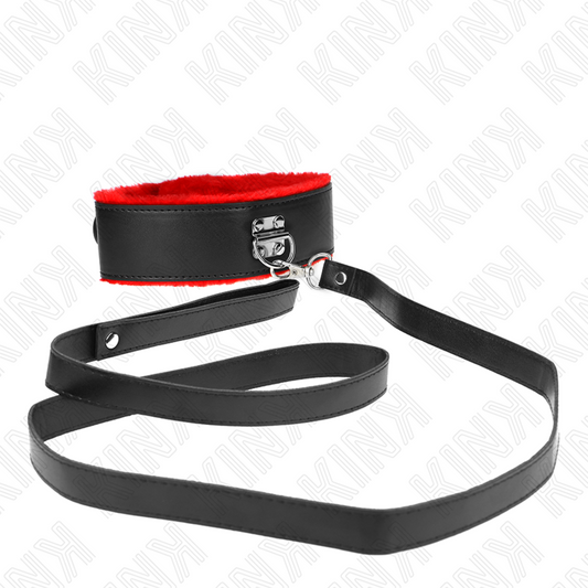 KINK - COLLAR WITH BELT 116 CM WITH ADJUSTABLE RED LEATHER STRAP 40-48 CM X 6 CM