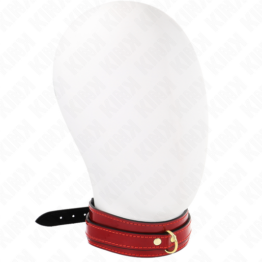 KINK - ADJUSTABLE WINE RED COLLAR WITH GOLD DETAILS 29-42.5 CM X 4 CM