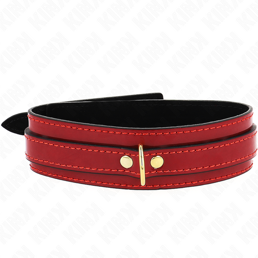 KINK - ADJUSTABLE WINE RED COLLAR WITH GOLD DETAILS 29-42.5 CM X 4 CM