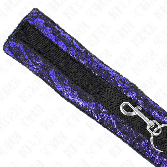 KINK - VELVET LACE SHORT COLLAR WITH BELT 105 CM WITH NYLON TRIM 44 X 5.5 CM