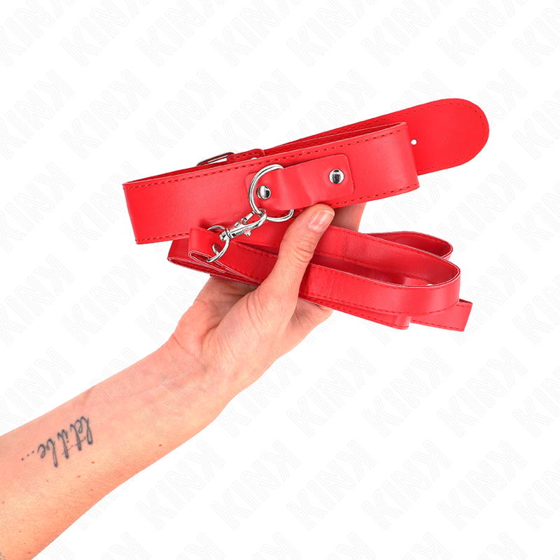KINK - GOLA COM CINTO 116 CM PULSEIRA VERMELHA AJUSTÁVEL 32-50 CM X 8 CM