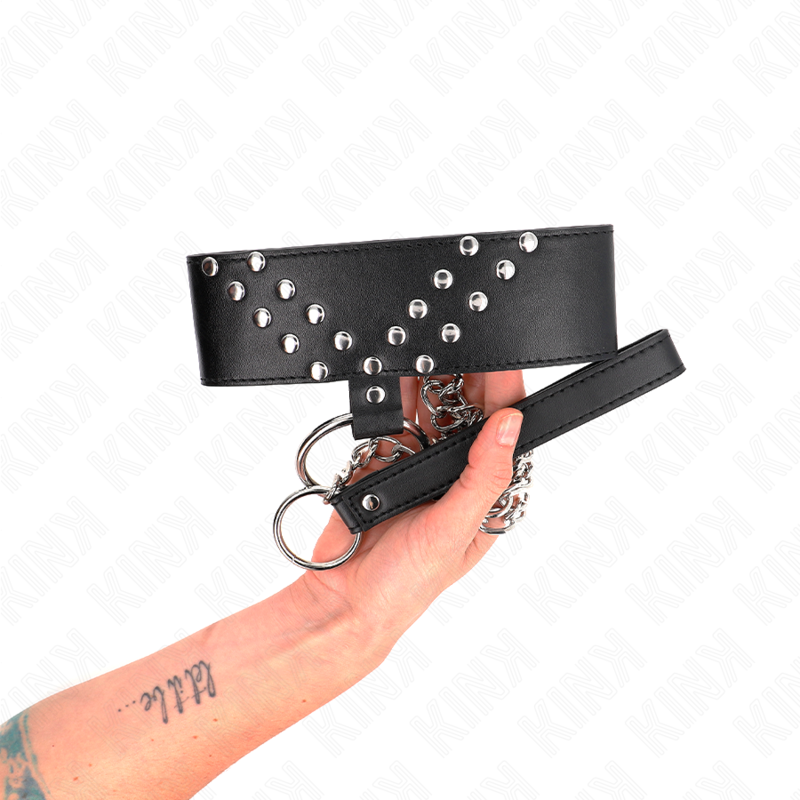 KINK - COLLAR WITH BELT 65 CM WITH ADJUSTABLE V RIVET 36-43 CM X 5 CM