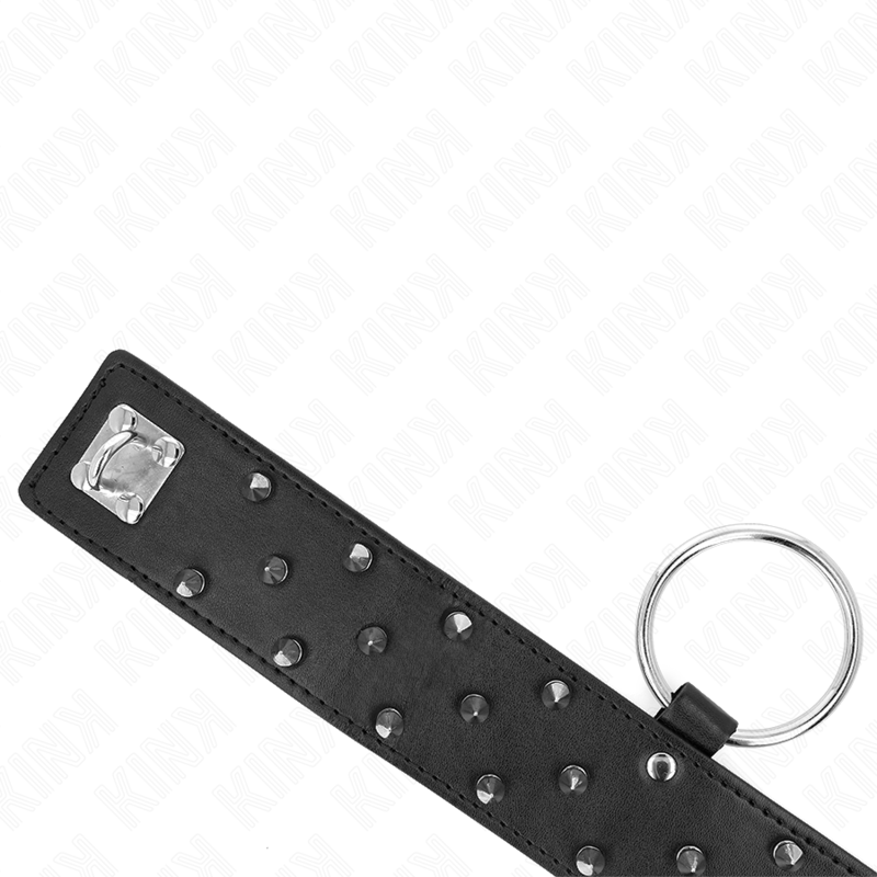 KINK - COLLAR WITH LEASH 65 CM WITH SILVER STUDS MODEL 5 ADJUSTABLE 36-43 CM X 5 CM