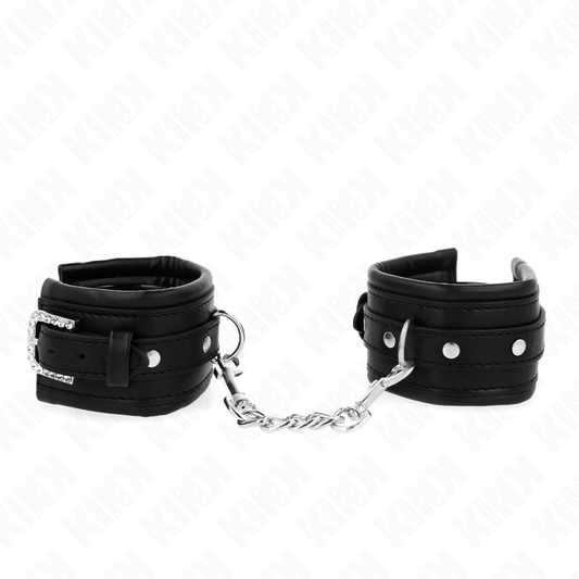 KINK - PULSEIRAS COM FIVELA DE STRASS PRETO AJUSTÁVEIS 25-32 CM X 5,5 CM